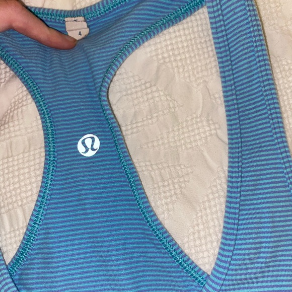 Blue Striped Lululemon Tank Top - Picture 4 of 4